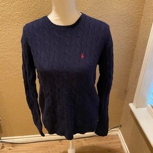 Ralph Lauren sport women’s 100% lambs wool sweater size XL, navy. NWOT